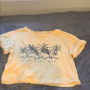 Yellow crop tee